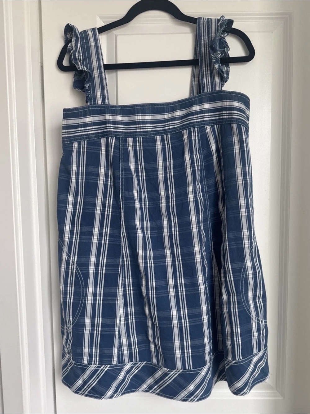 Pilcro Navy and White Striped Tie-Shoulder Mini Dress - Picture 3 of 8